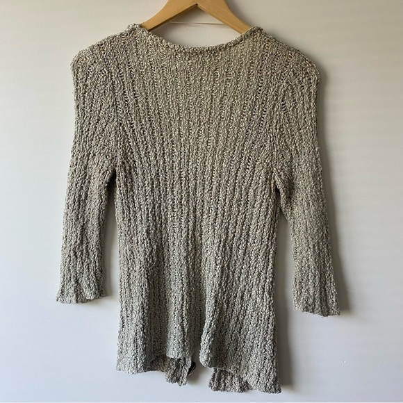 Sirocco Knit Cotton Blend Button Through 3/4 Sleeves Ivory Cardigan Medium - Picture 2 of 11